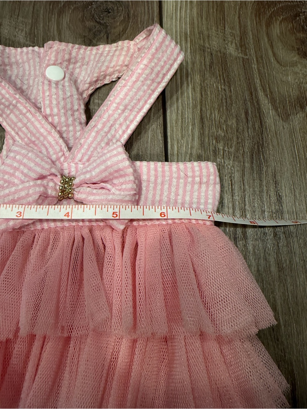 Boutique Pink Tulle Ruffle Pet Dress with Bow - Picture 9 of 11